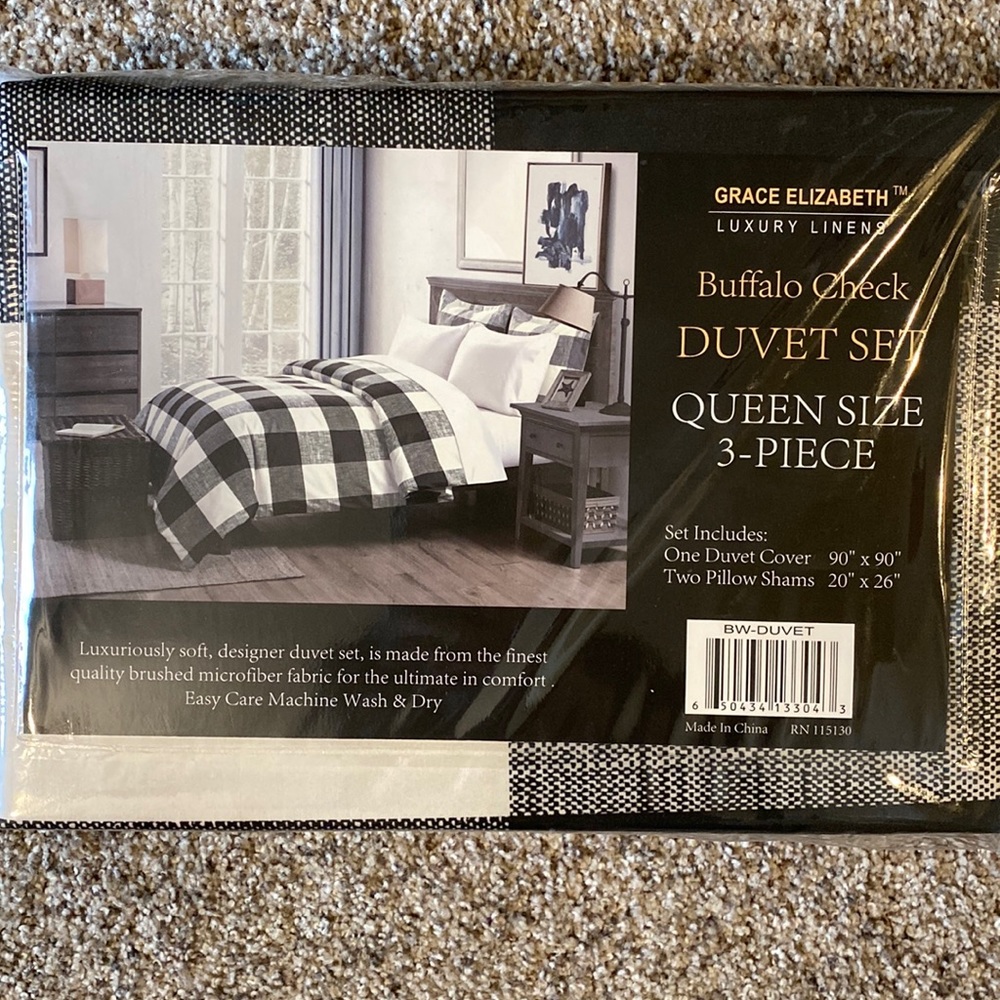 Queen Buffalo Check Duvet Set